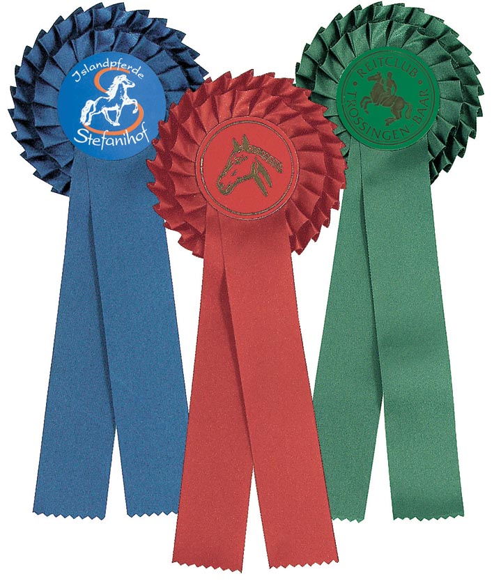Preisschleife mit Doppelrosette Reitturnierbedarf 1 Stück Preisschleife mit Doppelrosette Reitturnierbedarf 1 Stück